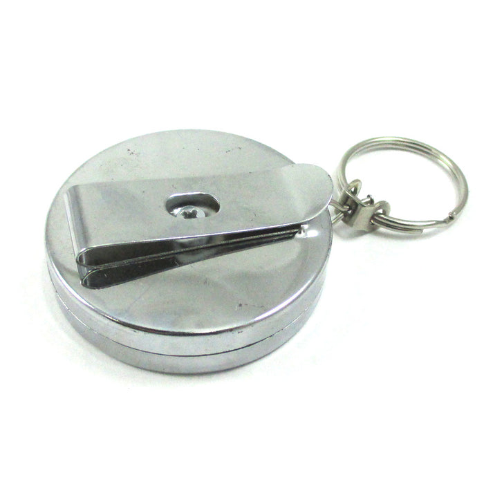 Heavy Duty Retractable 2" Pull Reel Key Chain Retractable Chain Belt Clip ID New