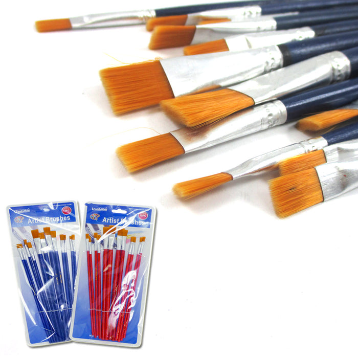 12 Pc Paint Brushes Set Nylon Brush Oil Watercolor Artist Acrylic Painting Art