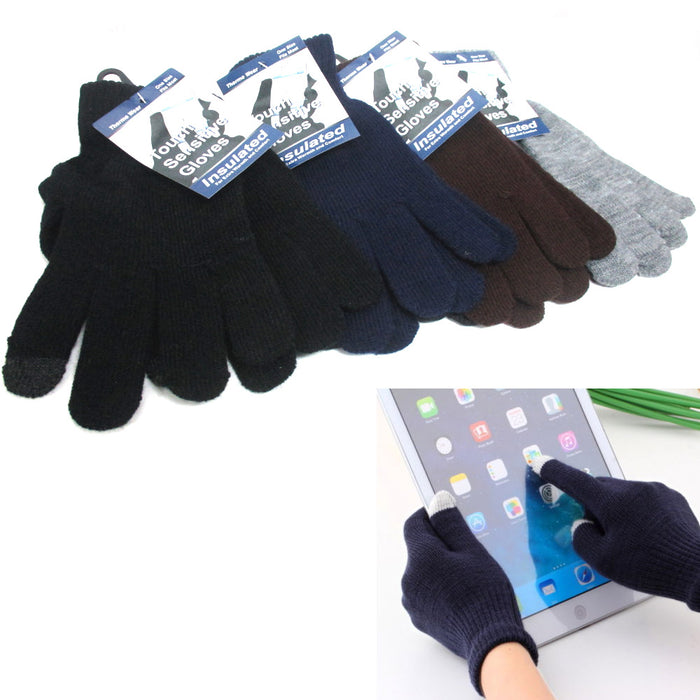 1 Pair Gloves Mittens Stretch Smartphone Texting Touch Screen One Size Insulated