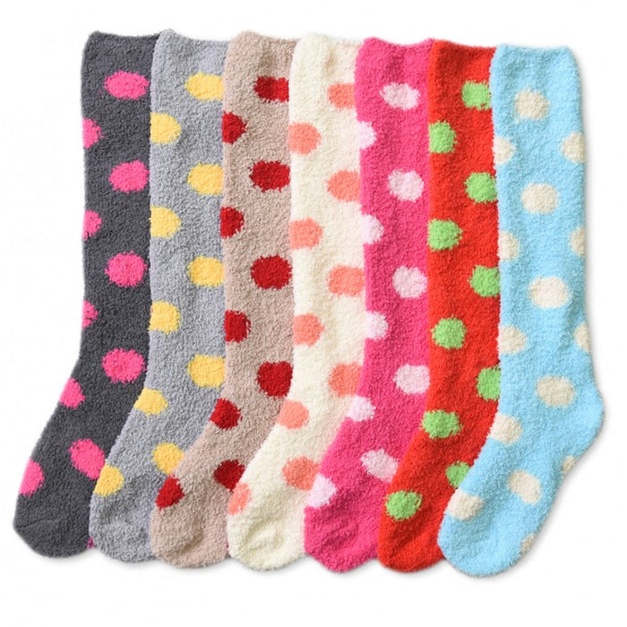 12 Pairs Fuzzy Socks Women Girl Long Knee High Winter Cozy Slipper Warm Lot 9-11