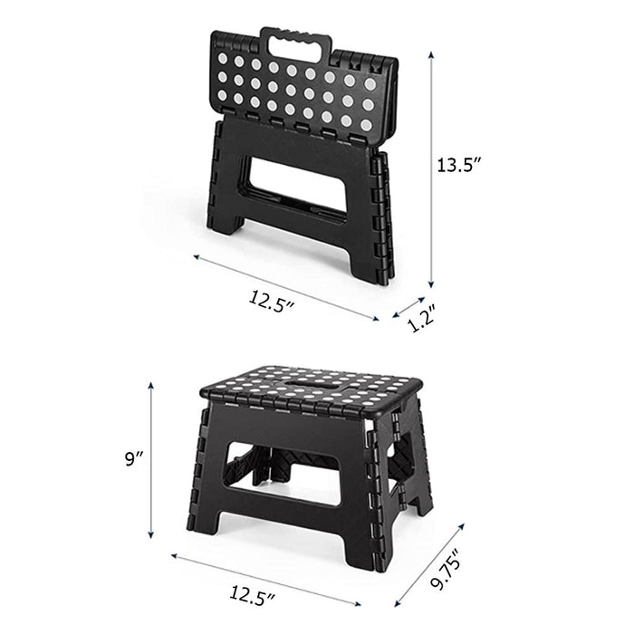 Folding Step Stool 9" Heavy Duty Kids Adults Fold Up Collapsible Durable Compact