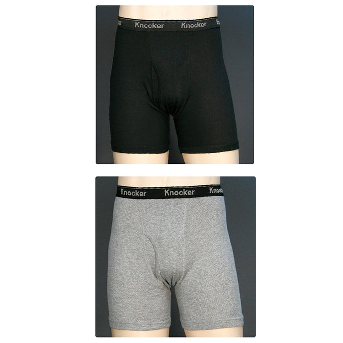 4 Pack Mens Boxer Briefs Underwear 100% Cotton Gray Black Trunk Shorts Size 2XL