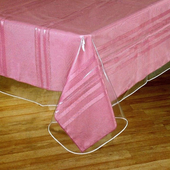 2 PC Rectangle Clear Vinyl Tablecloth Plastic Table Protector Heavy Cover 54X72