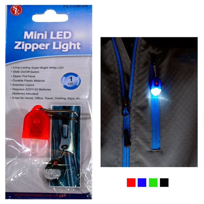 Mini Key Chain Flashlight Zipper Pull With LED Clip On Light Bright Torch Hook