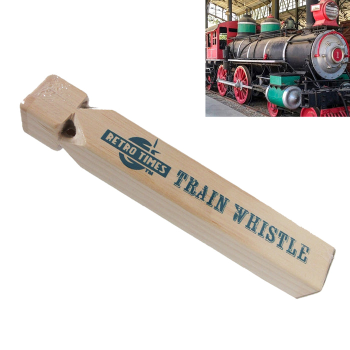 Iron Wooden Train Engine Whistle 7 Choo Choo Locomotive Noisemaker Kids Toy NEW