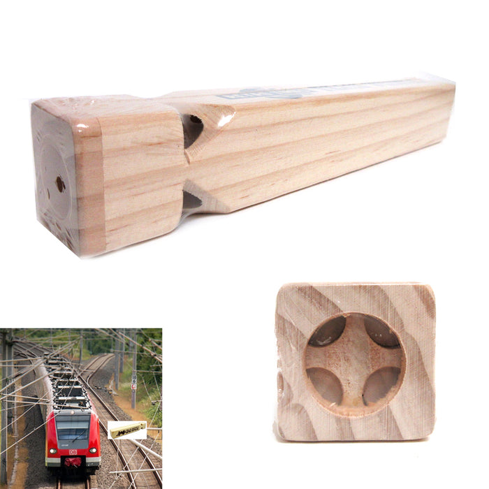 Iron Wooden Train Engine Whistle 7 Choo Choo Locomotive Noisemaker Kids Toy NEW