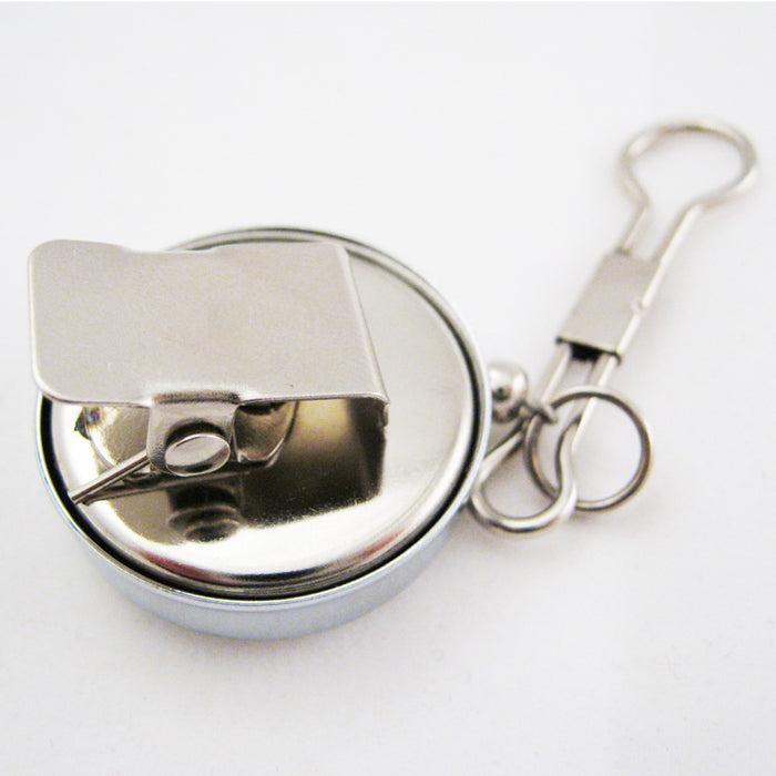 Heavy Duty Metal Retractable Badge Reel W/ Chain Pull Belt Clip ID Holder Recoil