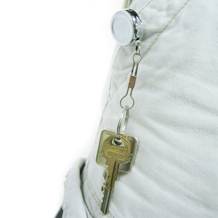 Heavy Duty Metal Retractable Badge Reel W/ Chain Pull Belt Clip ID Holder Recoil