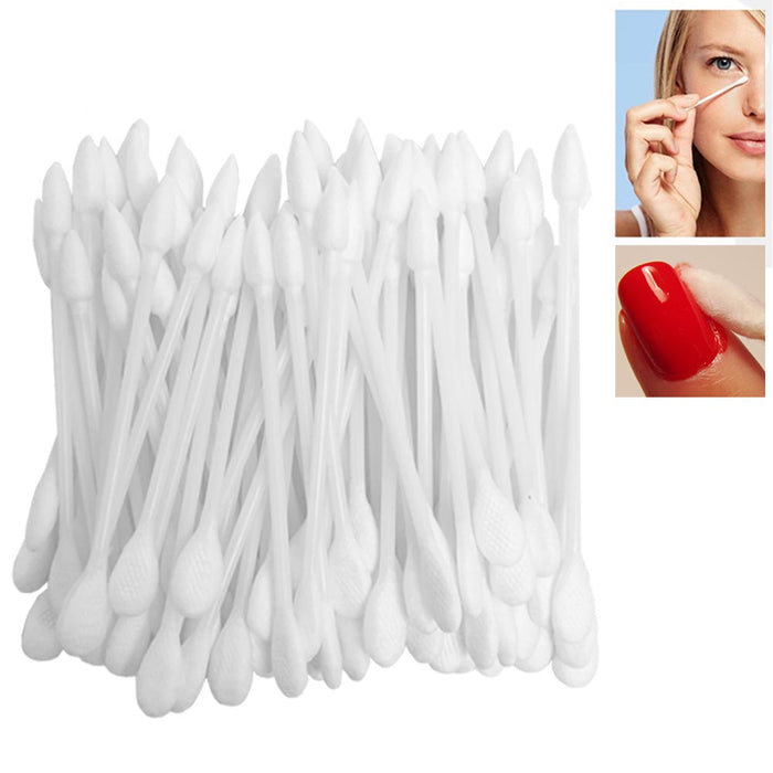 150 Cotton Swab Double Head Swabs Pointed Q Tip Makeup Cosmetic Nail Applicator