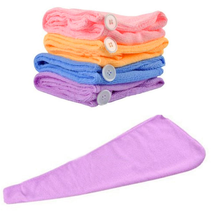 4 Pc Microfiber Hair Wrap Towel Drying Bath Spa Head Cap Turban Twist Dry Shower