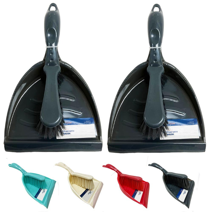 2 sets Dustpan Brush Hand Broom Clean Kitchens Floors Tables Animal Cages Desk