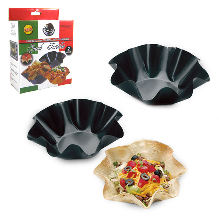 Tortilla Bowl Taco Pan Maker - Non Stick Carbon Steel - Perfect for Tortilla  Shells, Tostada, Taco Salads, Desserts & More - 7x7x3 Large 4pc Set 