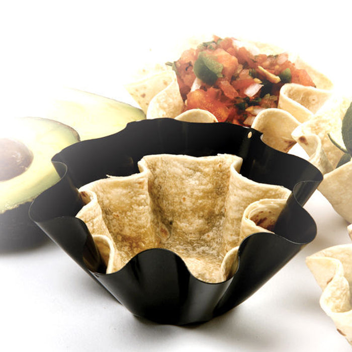 Set of 4 Perfect Tortilla Non Stick Shell Makers Pan Salad Bowl Taco Mold Pans