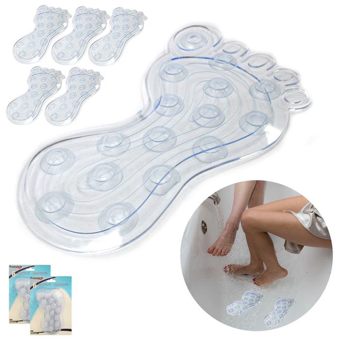 12 Bathtub Decals Non Slip Stickers Clear Foot Applique Tub Shower Safety Treads