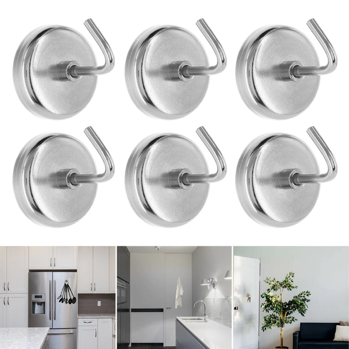 10 Pc Magnetic Hooks 1 1/2 Heavy Duty 8lb Capacity Refrigerator Kitchen Garage