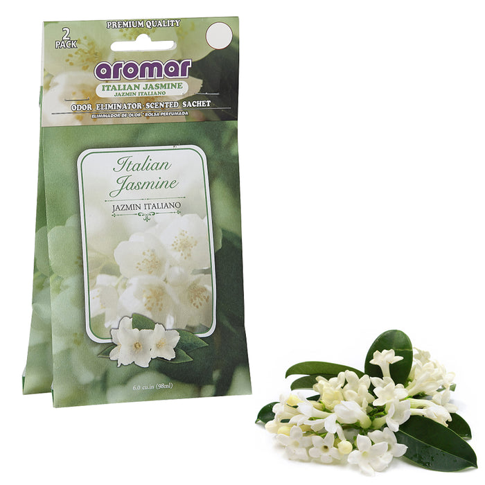 6 Pack Italian Jasmine Scented Aroma Sachet Drawer Bag Air Freshener Fresh Scent