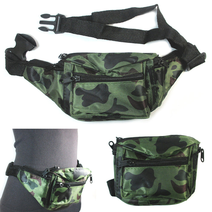 20 Camo Fanny Pack Waist Pouch Travel Utility Bag Belt Adjustable 4 Pocket Sport