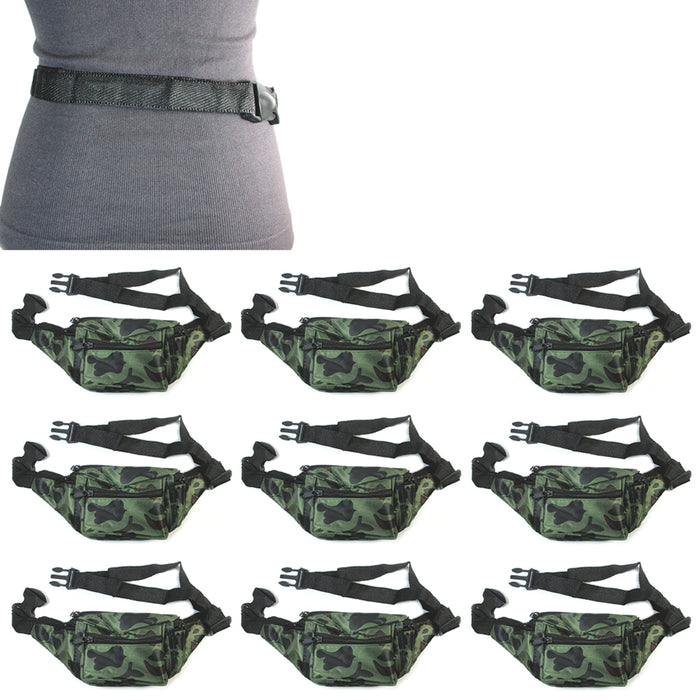 9X CAMOUFLAGE Fanny Packs Travel Pouch Waist Bag Women Men Sport Hip Bum Bag Lot