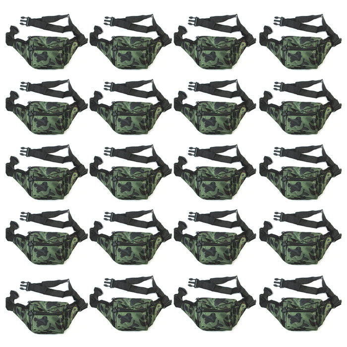 20 Camo Fanny Pack Waist Pouch Travel Utility Bag Belt Adjustable 4 Pocket Sport