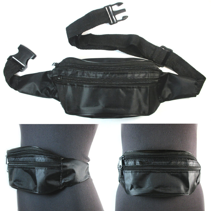 3X Fanny Pack Travel Utility Bag Waist Pouch Belt Hip Adjustable 3 Pocket Sports