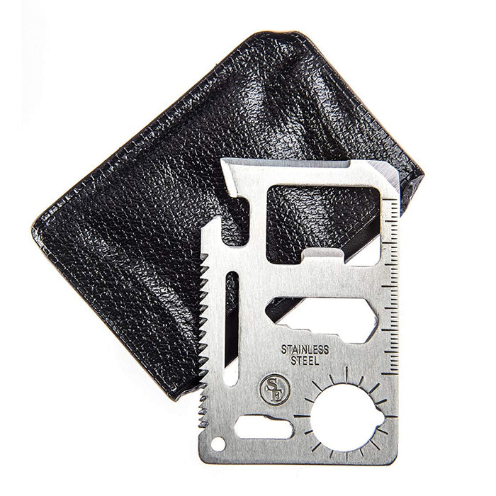 11 in 1 Survival Tool Credit Card Folding Knife Wallet Pocket Razor Beer Opener