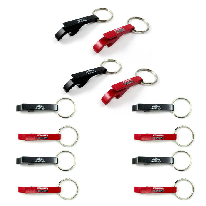 12 Pack Bottle Can Opener Aluminum Keychain Beer Beverage Opener Key Ring Gift