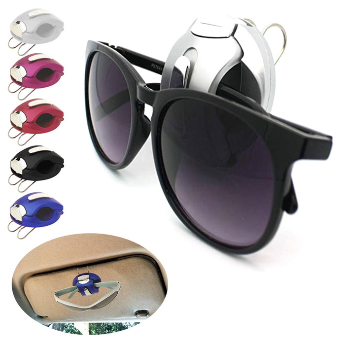 4 PCS Car Sun Visor Reading Glasses Sunglasses Ticket Card Holder Clip Universal