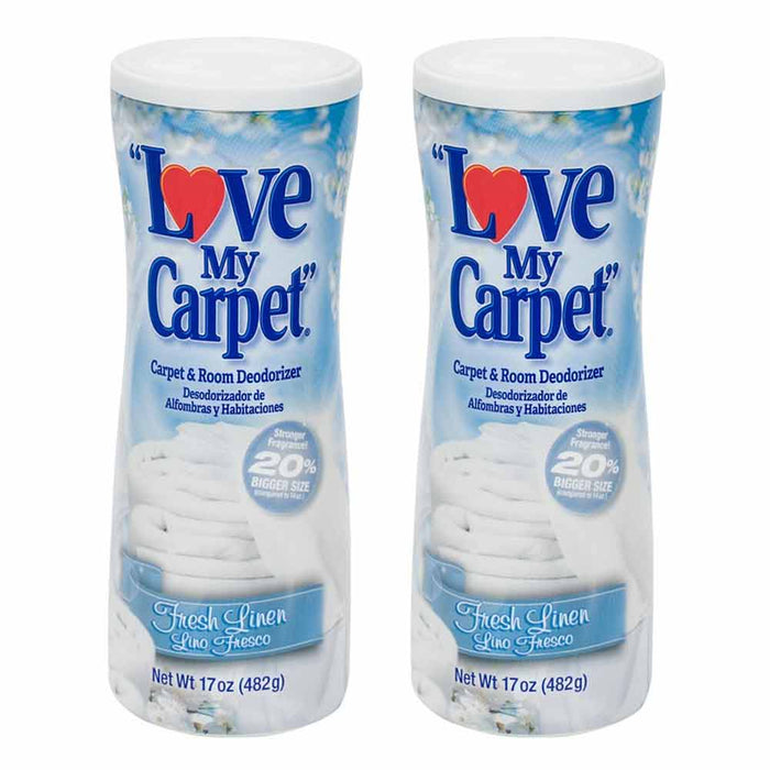 2 Bottles Fresh Linen Deodorizer Love My Carpet Room Pet Odor Eliminator 34oz