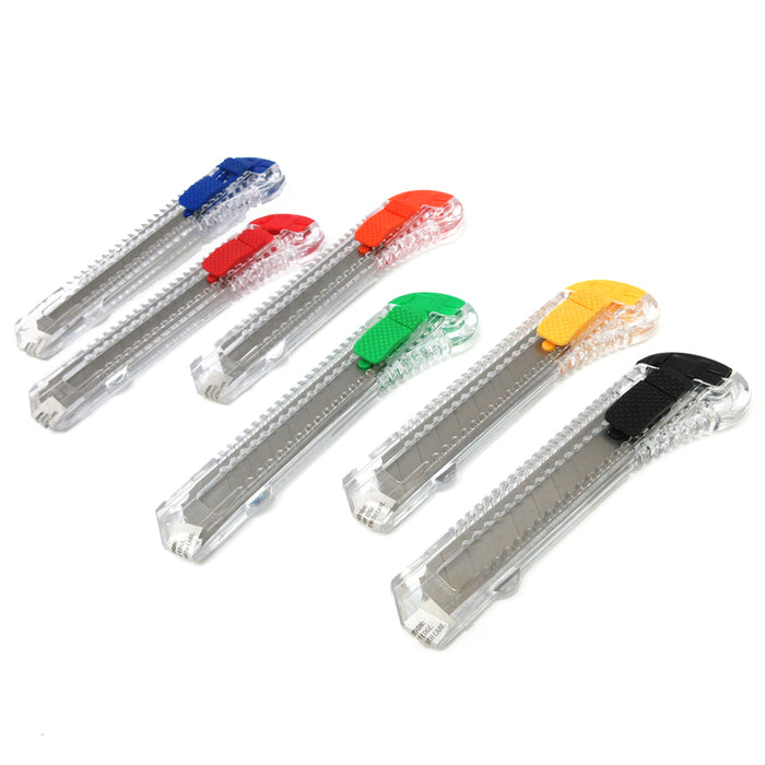 12 Pc Knife Utility Box Cutter Retractable Snap Off Lock Razor Sharp Blade Tool