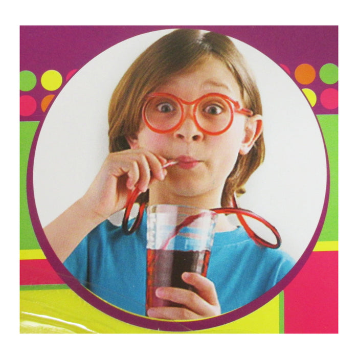 AllTopBargains 7X Silly Drinking Straw Glasses Kids Fun Crazy Loops Novelty Party Flexible Soft