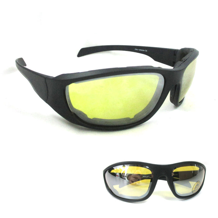 1 Wind Resistant Motorcycle Riding Sunglasses UV 400 Day Night  Foam Glasses New