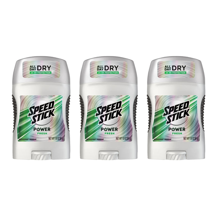 3 Speed Stick Men Deodorant Power Fresh Antiperspirant Sports 24 Hour Protection