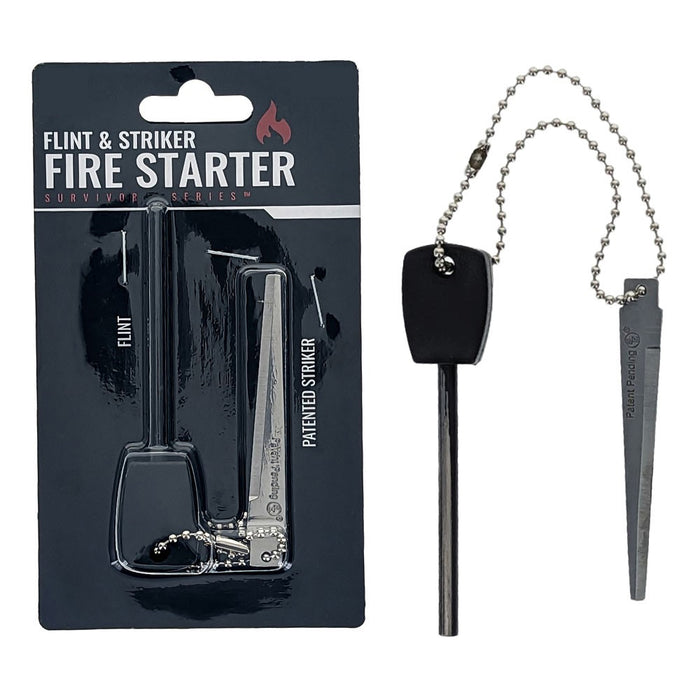 Flint Steel Striker Magnesium Rod Fire Starter Hunting Survival Kit Camping Tool