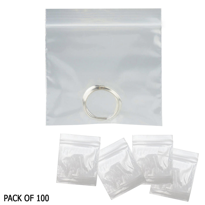 100 Set Reclosable Clear Plastic Poly Bags 3" x 3" Zip Seal 2mil Jewelry Baggies