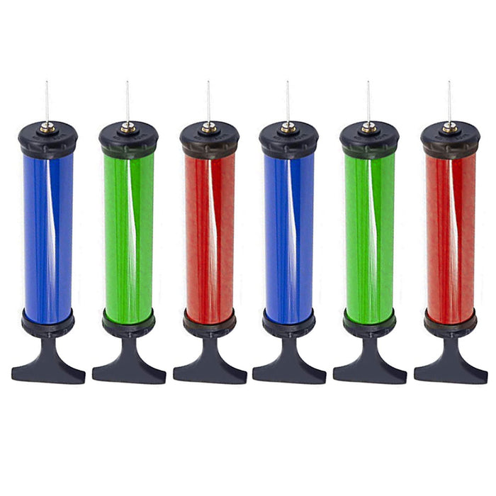 6 Hand Air Pump Sports Ball Inflate Basketball Volleyball W/ Needle Portable Fun