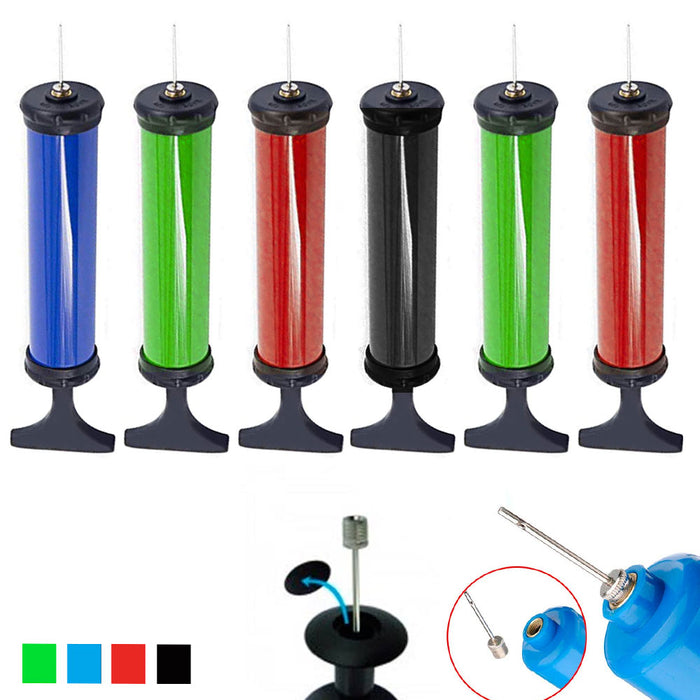 6 Hand Air Pump Sports Ball Inflate Basketball Volleyball W/ Needle Portable Fun