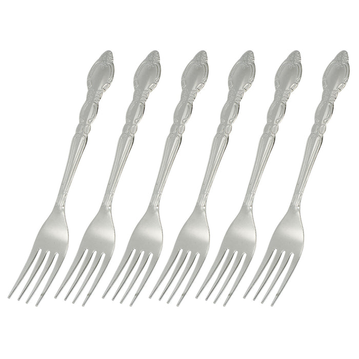 6 Pc Heavy Duty Dinner Forks Stainless Steel Table Flatware Set Utensils