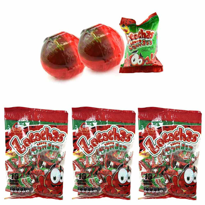 3 Bags Beny Locochas Mexican Hard Candy Watermelon Sandia Covered With Chili 1LB