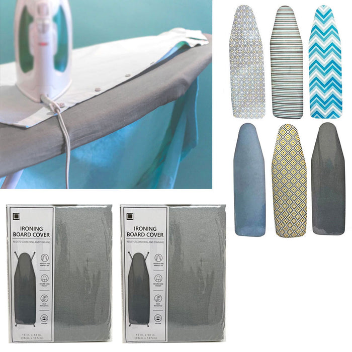 2 X Ironing Board Cover Pad Scorch Heat Resistant Silicone Coated Standard 54"
