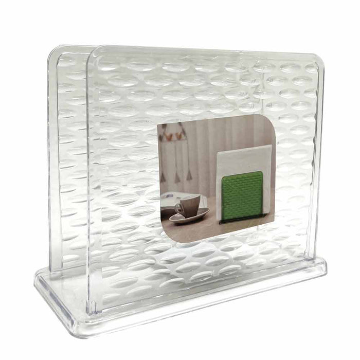 2 PC Napkin Holder Crystal Clear Plastic Paper Tissue Dispenser Stand Tabletop