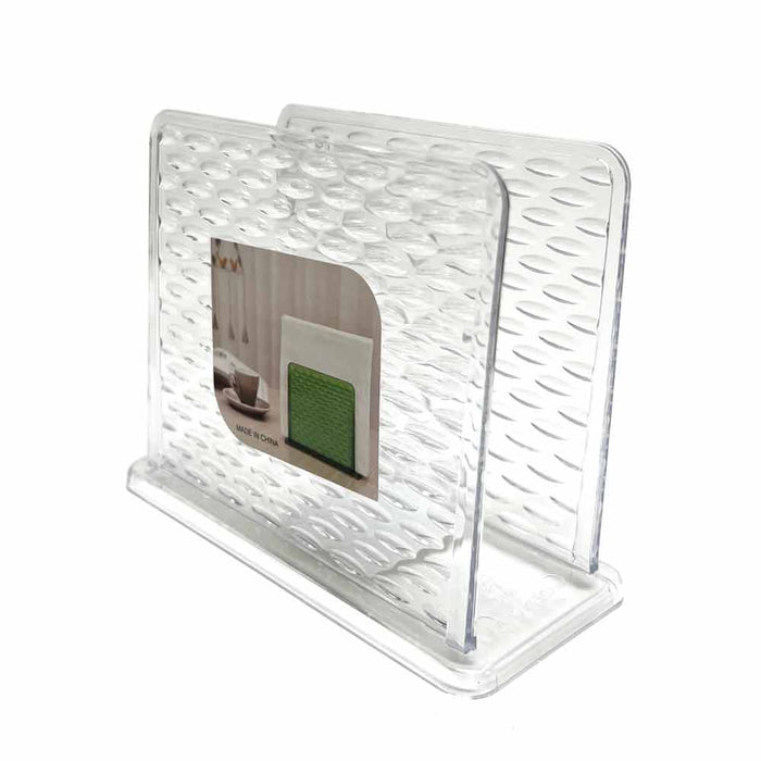 2 PC Napkin Holder Crystal Clear Plastic Paper Tissue Dispenser Stand Tabletop