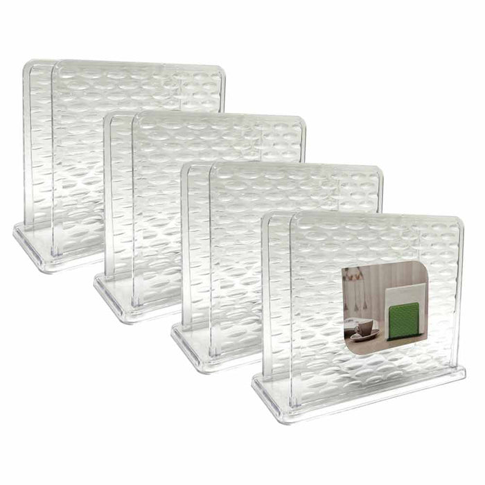 4 Pack Napkin Holder Dining Table Dispenser Tissue Clear Container Kitchen Paper