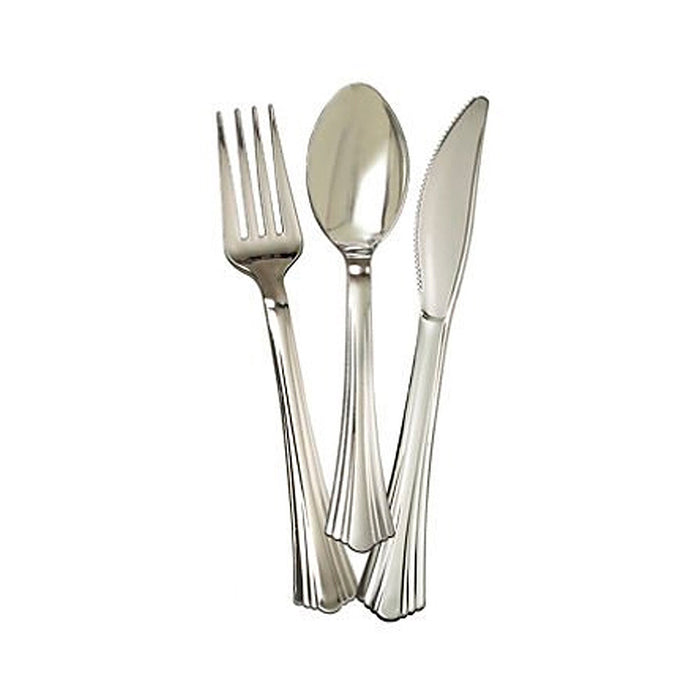 60 People Fine Silverware Set 60 ea Fork Knife Spoon Wedding Disposable Utensils