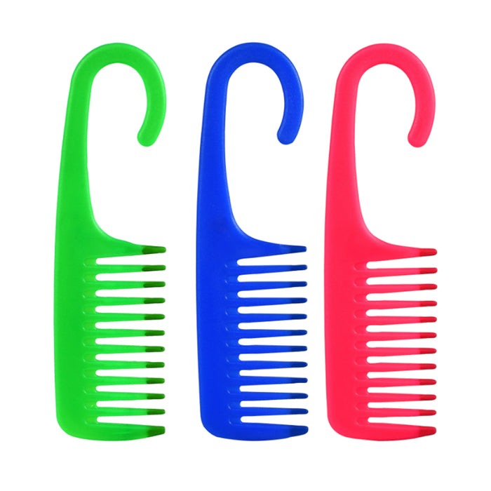 3 x Shower Comb Hair Wide Tooth Wet Gently Detangles Thick Long Durable Shower !