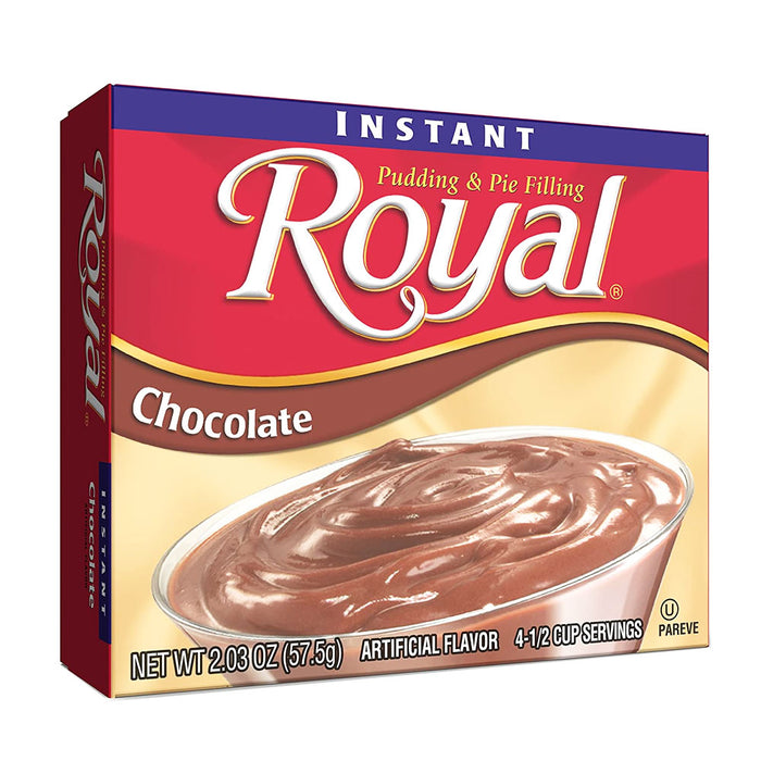 2 Royal Instant Pudding Dessert Mix Chocolate Kosher Pareve Pie Filling 2.03 Oz