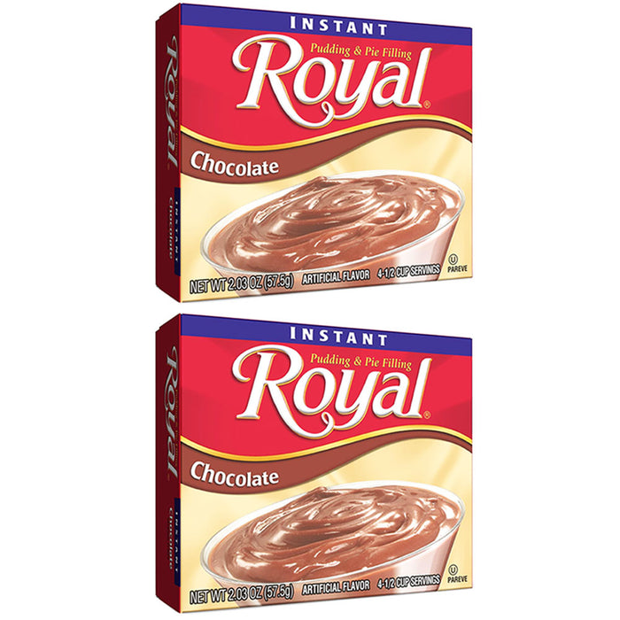 2 Royal Instant Pudding Dessert Mix Chocolate Kosher Pareve Pie Filling 2.03 Oz