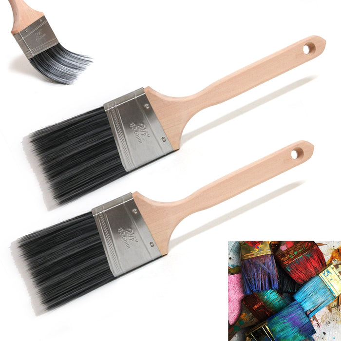 2 Pack Angle Paint Brush Trim 2.5 Premium House Paint Brush Painting Brushes