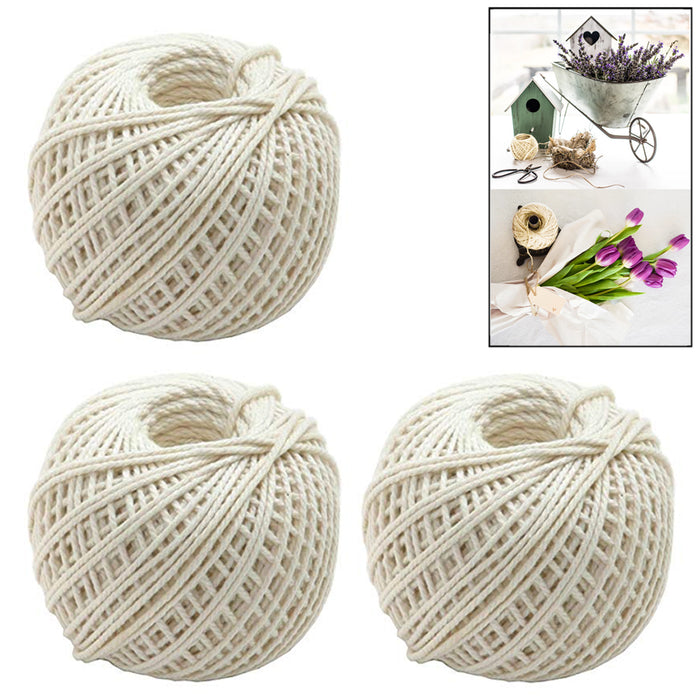 3PC Twine String 197' Cord Rope Crafts DIY Art Gift Wrap Garden Decor 591' Total