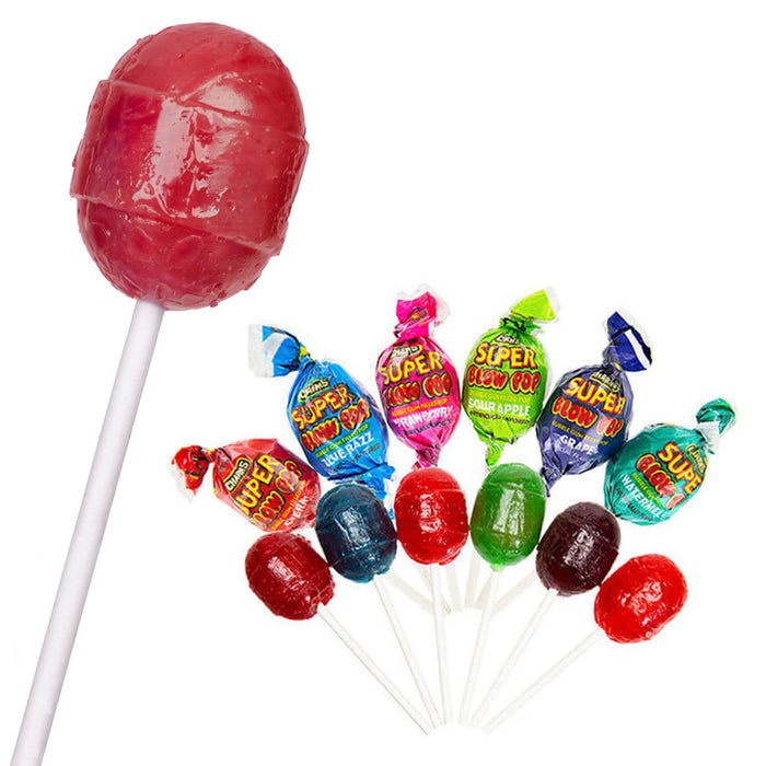 10 Pc Super Blow Pops Lollipops Colorful Sour Sucker Stick Candy Lollypops Party