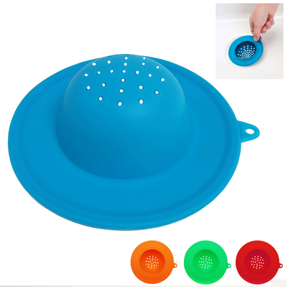 1 PC Silicone Sink Strainer Basket Stainless Steel Rim Kitchen Drain Stopper